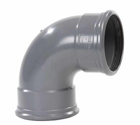 Pipelife pvc bocht 88°, 2x manchet, grijs, KOMO Pipelife pvc bocht 88°, 2x manchet, grijs, KOMO