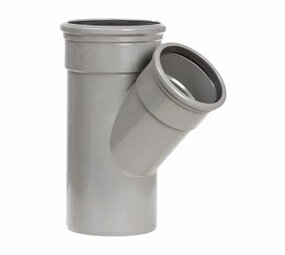 Pipelife PVC verloop T-stuk 45°, 2x manchet/1x spie Pipelife PVC verloop T-stuk 45°, 2x manchet/1x spie