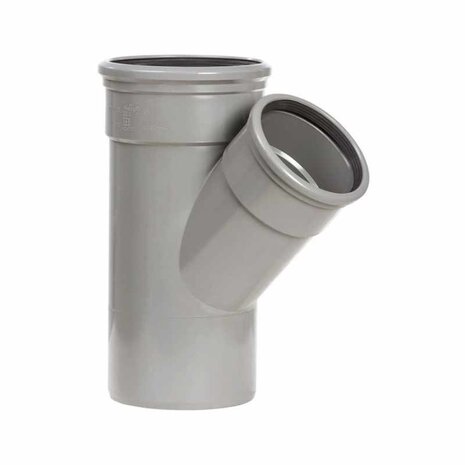 Pipelife PVC verloop T-stuk 45°, 2x manchet/1x spie Pipelife PVC verloop T-stuk 45°, 2x manchet/1x spie