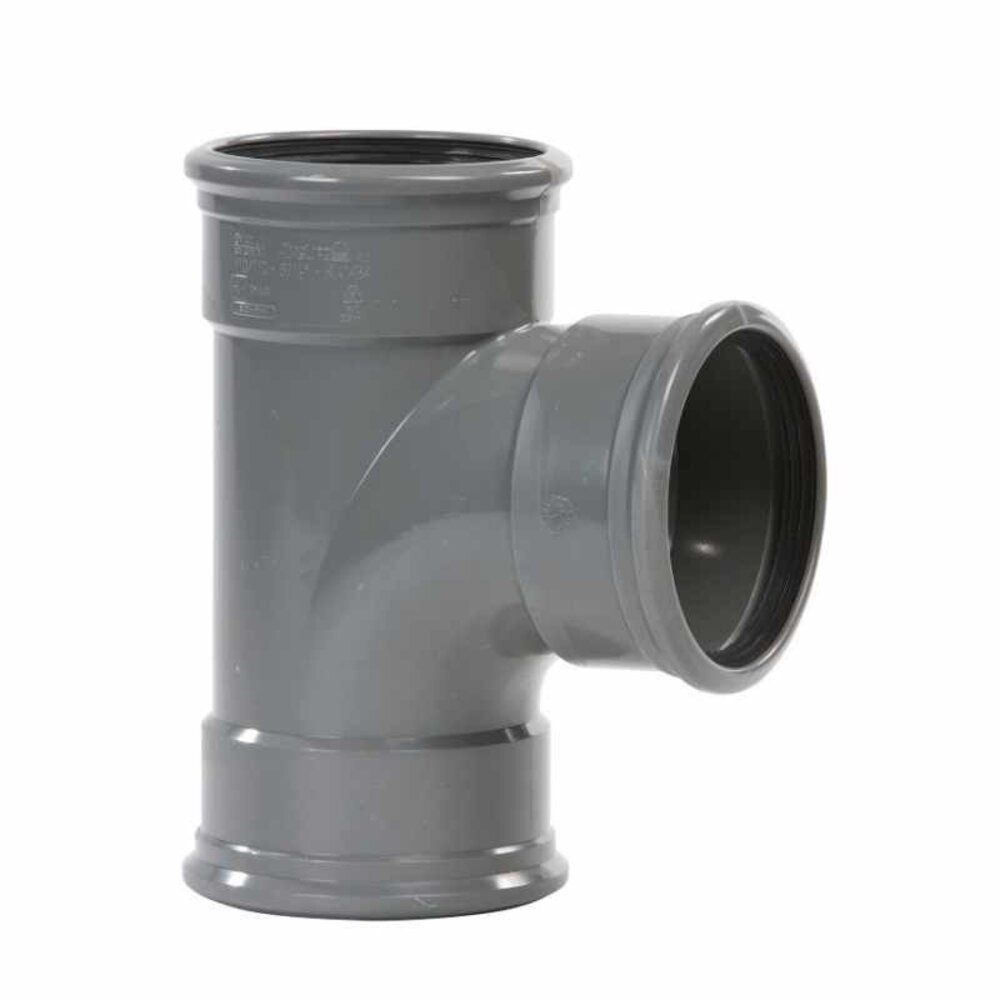 Pipelife PVC T-stuk 88°, 3x manchet KOMO Pipelife PVC T-stuk 88°, 3x manchet KOMO