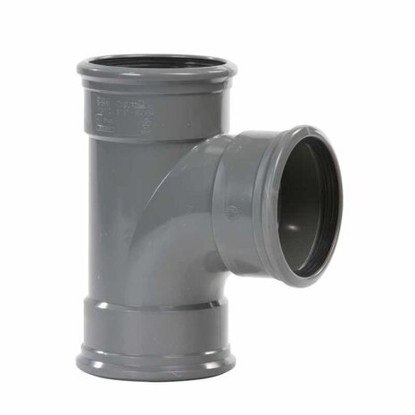 Pipelife PVC T-stuk 88°, 3x manchet KOMO Pipelife PVC T-stuk 88°, 3x manchet KOMO