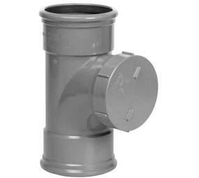 Pipelife PVC ontstoppingsstuk met schroefkap, 2x manchet