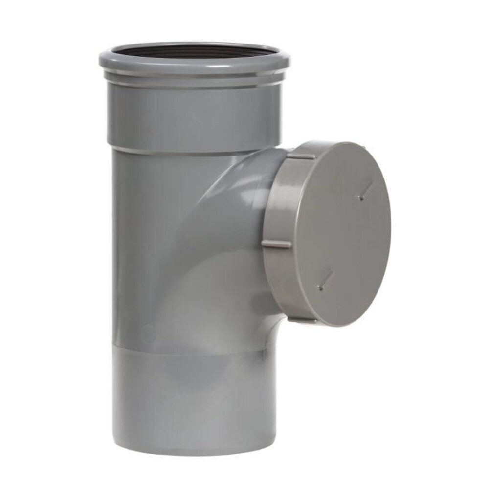Pipelife PVC ontstoppingsstuk met schroefkap, manchet x spie Pipelife PVC ontstoppingsstuk met schroefkap, manchet x spie