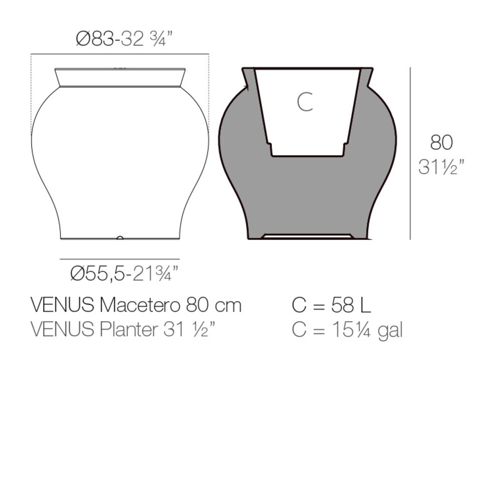 Vondom Venus bloempot 83 x h. 80 cm Vondom Venus bloempot 83 x h. 80 cm