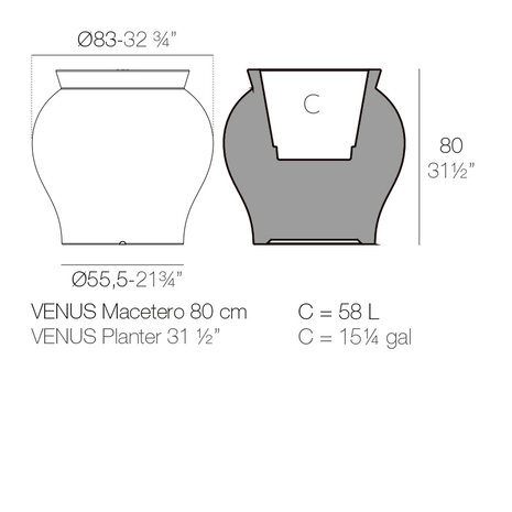 Vondom Venus bloempot 83 x h. 80 cm Vondom Venus bloempot 83 x h. 80 cm