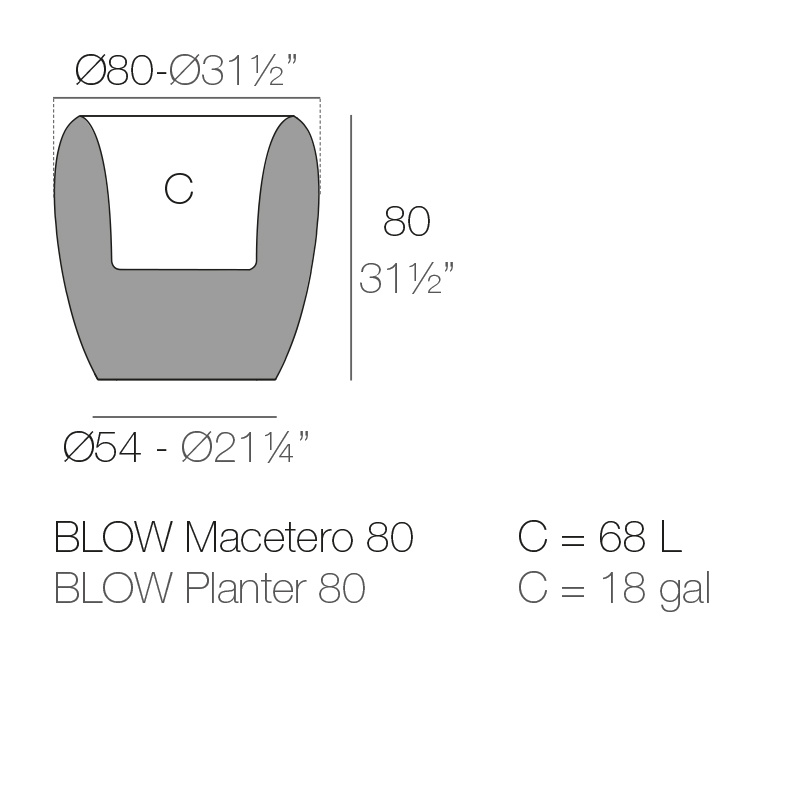 Vondom BLOW bloempot 80 x 80 x h. 80 cm