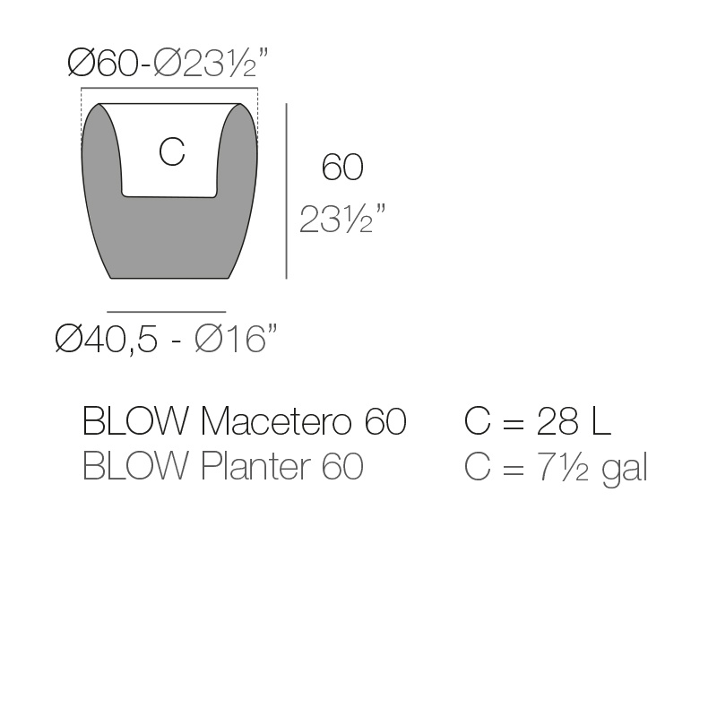 Vondom BLOW bloempot 60 x 60 x h. 60 cm