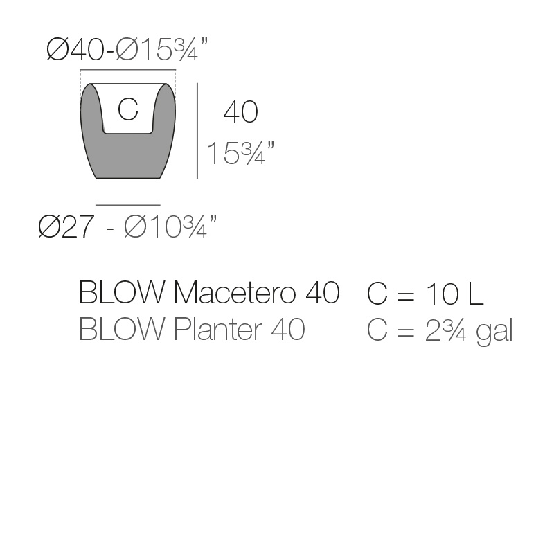 Vondom BLOW bloempot 40 x 40 x h. 40 cm