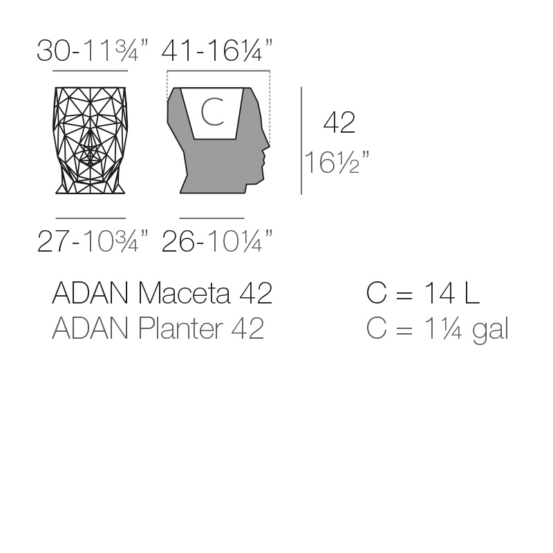 Vondom ADAN 30 x 41 x 42 cm bloempot