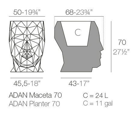 Vondom ADAN 49 x 68 x 70 cm bloempot