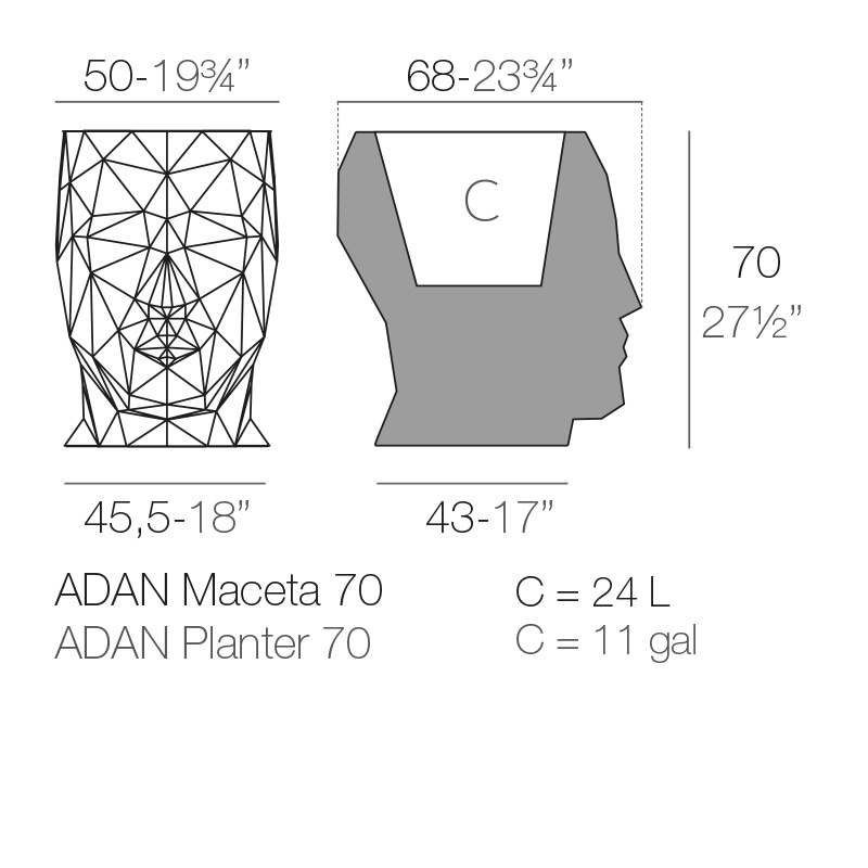 Vondom ADAN 49 x 68 x 70 cm bloempot