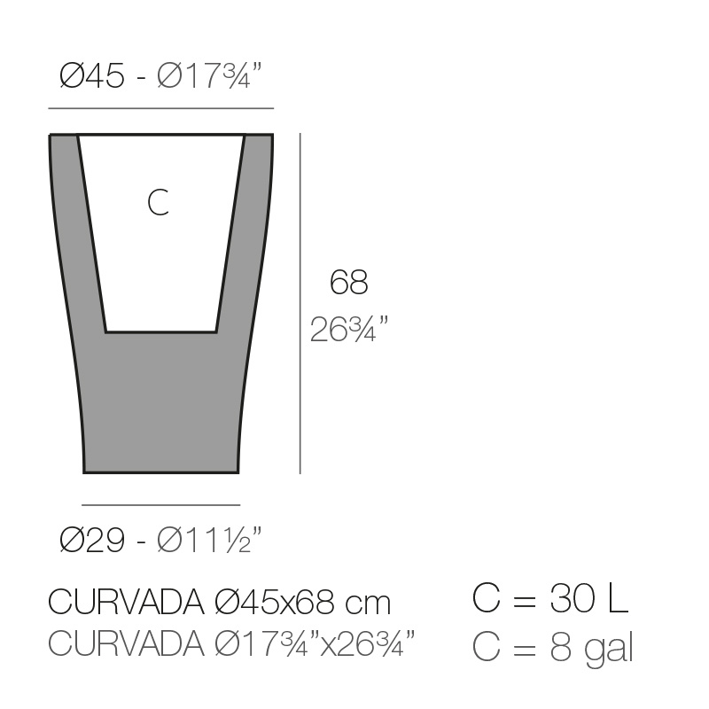 Vondom Curvada 45 x 68 cm plantenbak