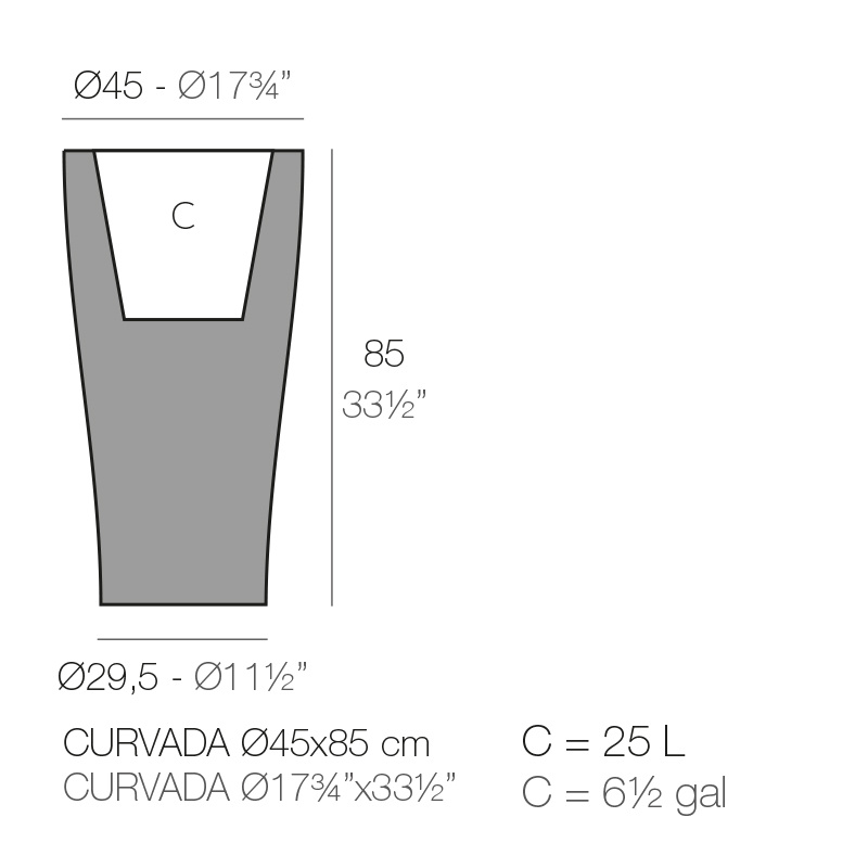 Vondom Curvada 45 x 85 cm plantenbak