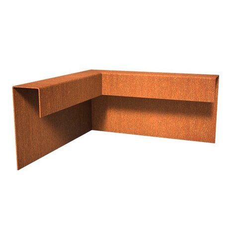 Overzetprofiel cortenstaal buitenhoek  5.4 x 15 x 5 cm Overzetprofiel cortenstaal buitenhoek  5.4 x 15 x 5 cm