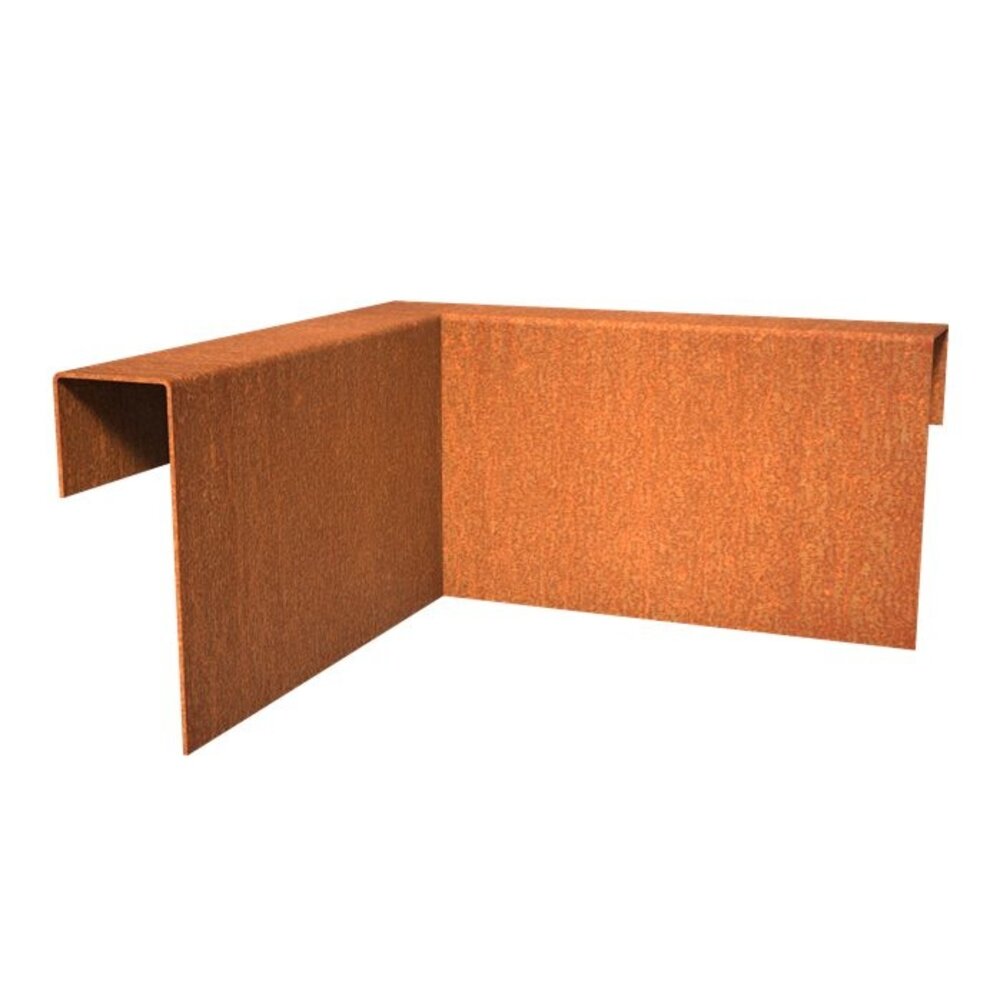 Overzetprofiel cortenstaal binnenhoek  5.4 x 15 x 5 cm Overzetprofiel cortenstaal binnenhoek  5.4 x 15 x 5 cm