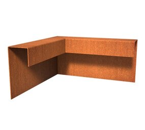 Overzetprofiel cortenstaal buitenhoek  6.4 x 15 x 5 cm Overzetprofiel cortenstaal buitenhoek  6.4 x 15 x 5 cm