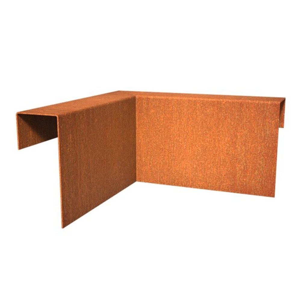 Overzetprofiel cortenstaal binnenhoek 6.4 x 15 x 5 cm Overzetprofiel cortenstaal binnenhoek 6.4 x 15 x 5 cm