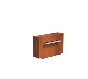 Vijvermuur cortenstaal vast 100 x 25 x 60 cm, 60 cm waterval