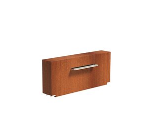 Vijvermuur cortenstaal vast 150 x 25 x 60 cm, 60 cm waterval