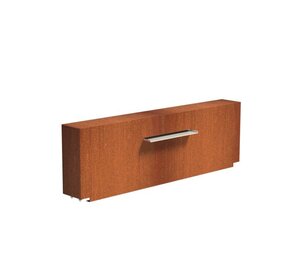 Vijvermuur cortenstaal vast 200 x 25 x 60 cm, 60 cm waterval