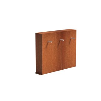 Vijvermuur cortenstaal vrij 120 x 25 x 100 cm, 3x pijp Vijvermuur cortenstaal vrij 120 x 25 x 100 cm, 3x pijp