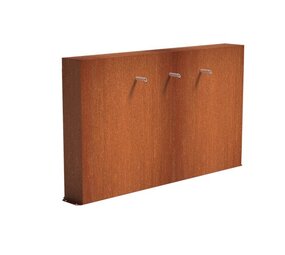 Vijvermuur cortenstaal vrij 200 x 25 x 120 cm, 3x pijp Vijvermuur cortenstaal vrij 200 x 25 x 120 cm, 3x pijp