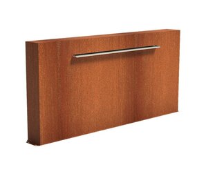Vijvermuur cortenstaal vrij 250 x 25 x 120 cm, 150 cm waterval Vijvermuur cortenstaal vrij 250 x 25 x 120 cm, 150 cm waterval