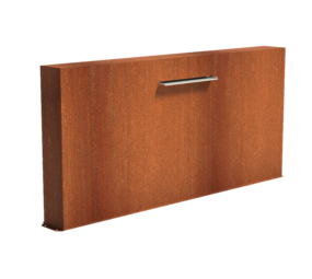 Vijvermuur cortenstaal vrij 250 x 25 x 120 cm, 60 cm waterval Vijvermuur cortenstaal vrij 250 x 25 x 120 cm, 60 cm waterval