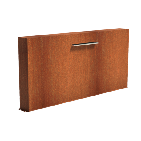 Vijvermuur cortenstaal vrij 250 x 25 x 120 cm, 60 cm waterval Vijvermuur cortenstaal vrij 250 x 25 x 120 cm, 60 cm waterval