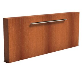 Vijvermuur cortenstaal vrij 300 x 25 x 120 cm, 150 cm waterval Vijvermuur cortenstaal vrij 300 x 25 x 120 cm, 150 cm waterval