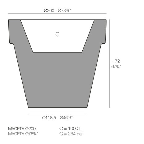 Vondom XXXL Ronde bloempot 200 x 172 cm Vondom XXXL Ronde bloempot 200 x 172 cm