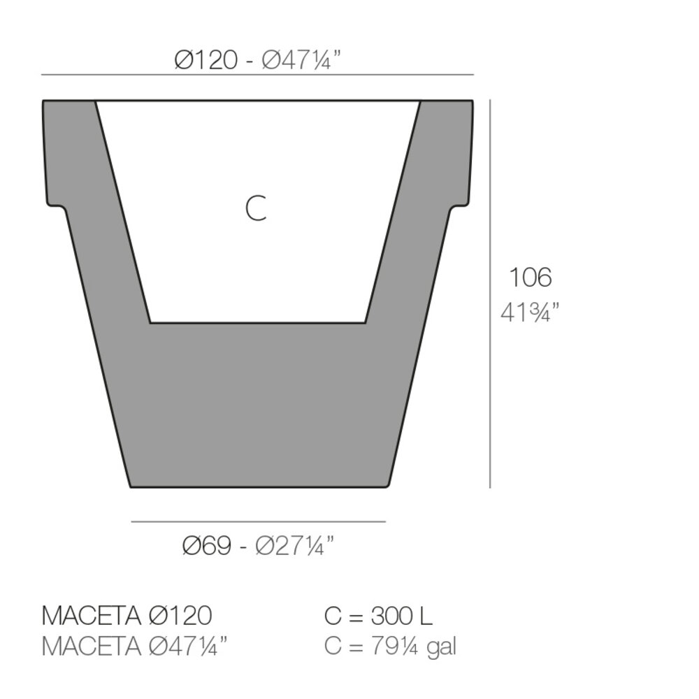 Vondom XL Ronde bloempot 120 x 104 cm Vondom XL Ronde bloempot 120 x 104 cm