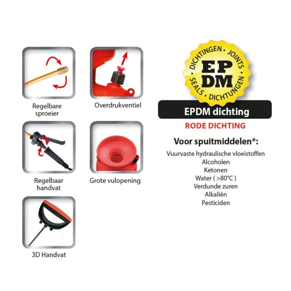 Polet Druksproeier 5L EPDM dichtingen Polet Druksproeier 5L EPDM dichtingen