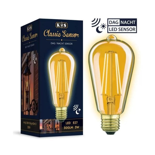 KS Sensor LED Edison Lamp E27 3W - Tuinvoordeel.eu