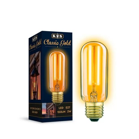 KS verlichting LED Lamp Classic Gold Tube 2W KS verlichting LED Lamp Classic Gold Tube 2W