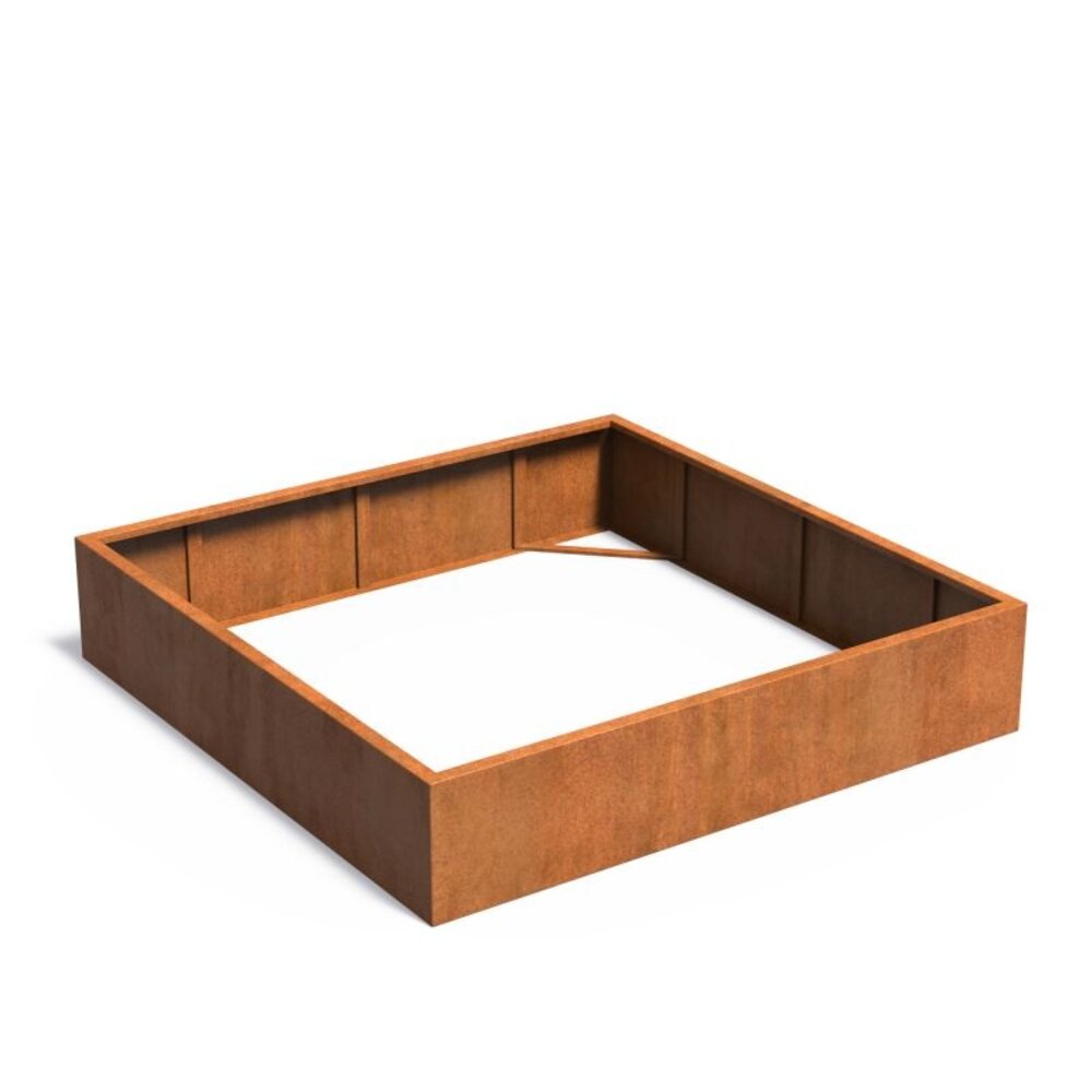 Andes cortenstaal 200x200x40 cm  zonder bodem Andes cortenstaal 200x200x40 cm  zonder bodem