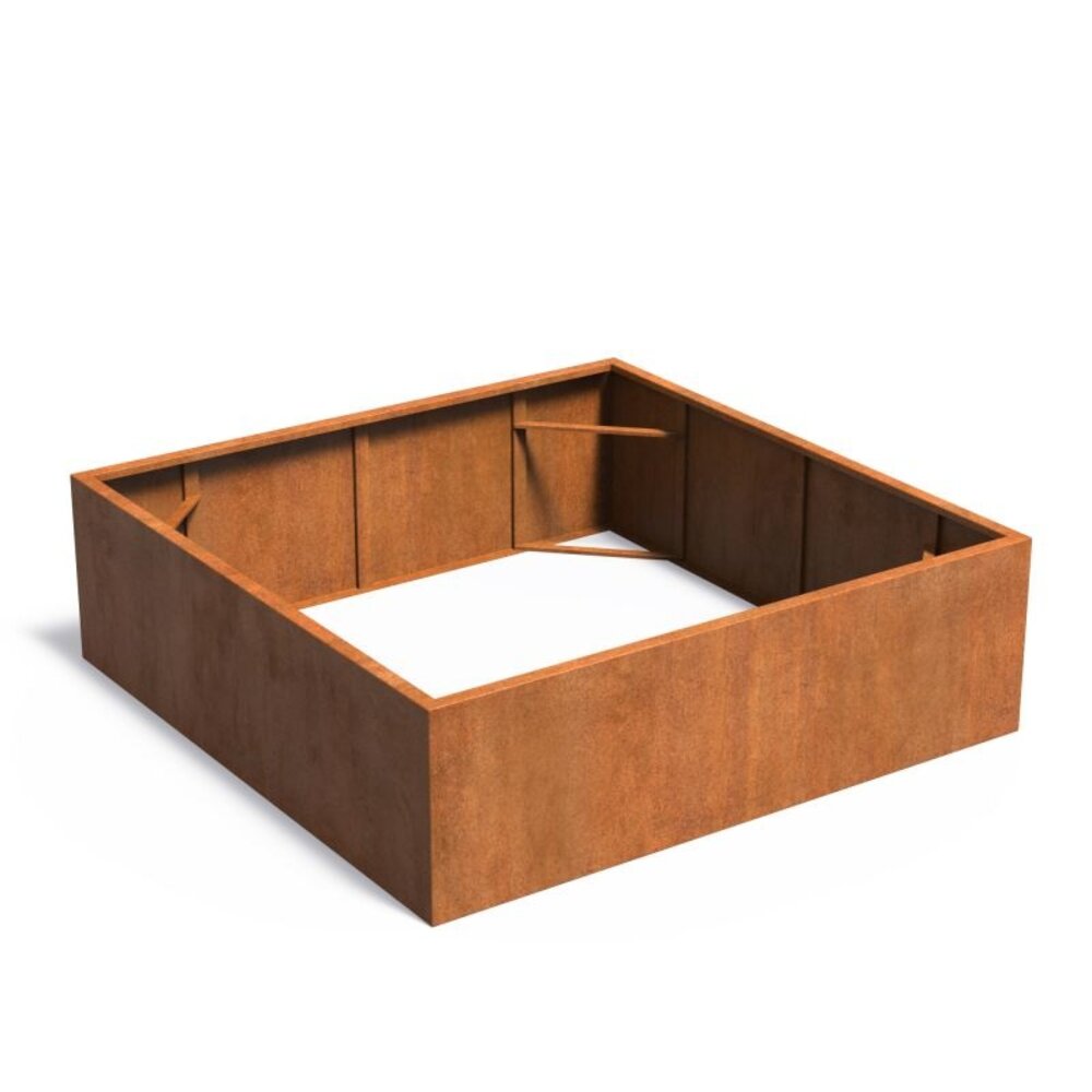 Andes cortenstaal 200x200x60 cm  zonder bodem Andes cortenstaal 200x200x60 cm  zonder bodem