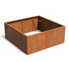 Andes cortenstaal 200x200x80 cm  zonder bodem Andes cortenstaal 200x200x80 cm  zonder bodem