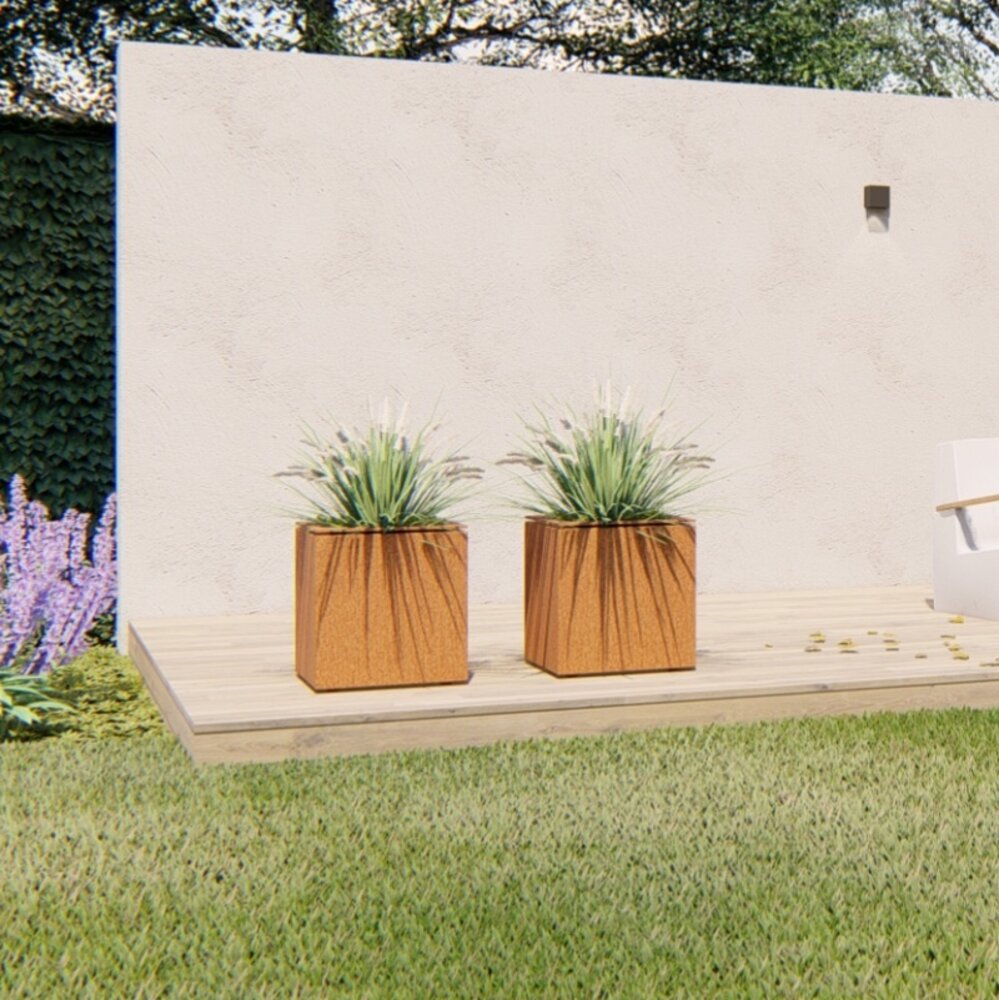 Dipott Domus cortenstaal 53x53x60 cm plantenbak