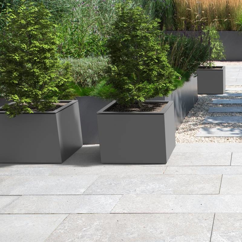 Dipott Domus aluminium 98x98x80 cm plantenbak