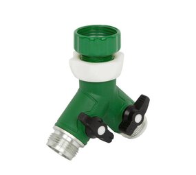 Summerrain kraanadapter met waterverdeler, metaal, 2-weg Summerrain kraanadapter met waterverdeler, metaal, 2-weg