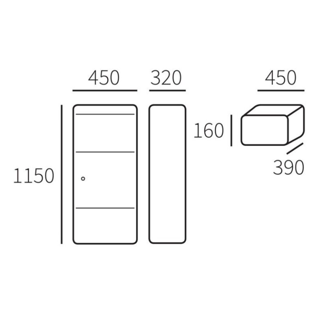 Allux 800L Zwart pakketbrievenbus Allux 800L Zwart pakketbrievenbus