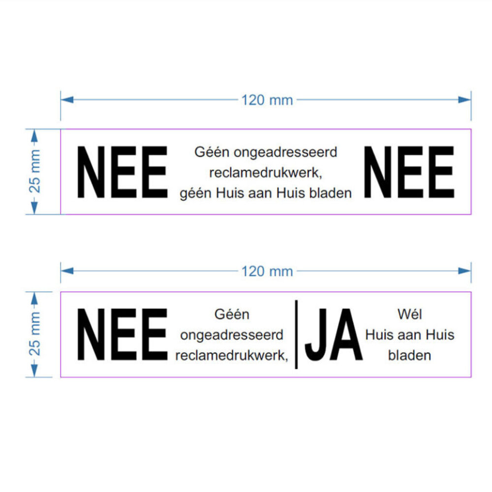 Stoer! JA/NEE plaatje RVS zelfklevend Stoer! JA/NEE plaatje RVS zelfklevend