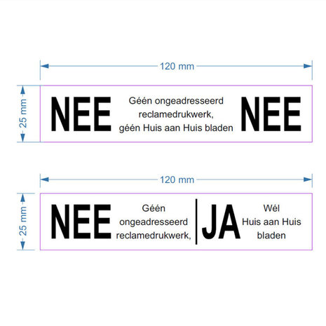 Stoer! JA/NEE plaatje RVS zelfklevend Stoer! JA/NEE plaatje RVS zelfklevend