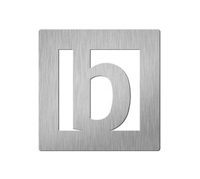 Didheya Vierkant 60 mm. Letter B Roestvaststaal