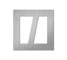 Didheya Vierkant 60 mm. symbool slash Roestvaststaal