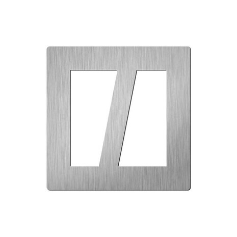 Didheya Vierkant 60 mm. symbool slash Roestvaststaal