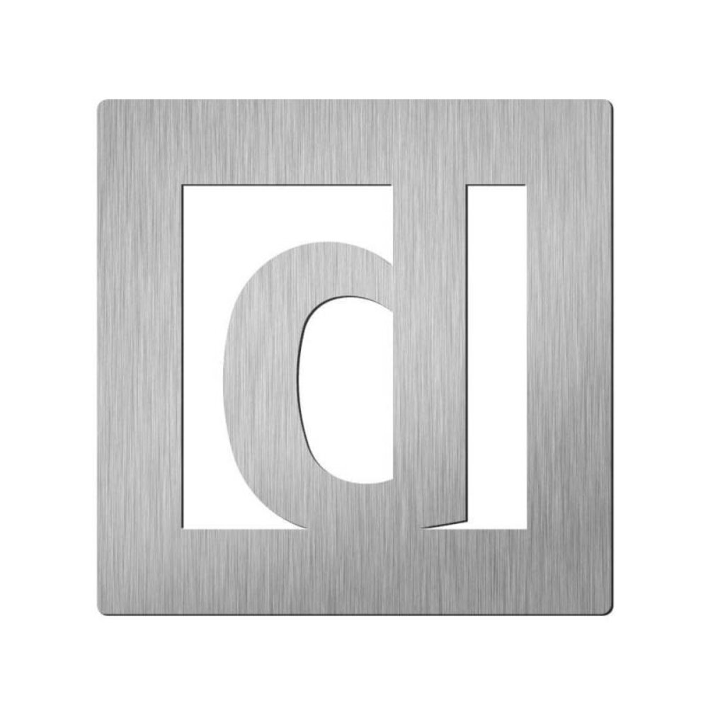 Didheya Vierkant 150 mm. Letter D Roestvaststaal Didheya Vierkant 150 mm. Letter D Roestvaststaal