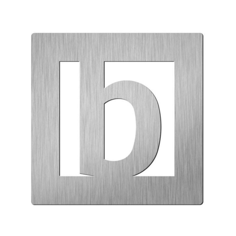 Didheya Vierkant 150 mm. Letter B Roestvaststaal