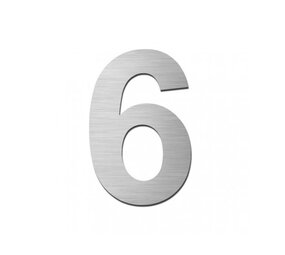 Stoer! zelfklevend cijfer FORTE 75 mm NR.6 RVS Stoer! zelfklevend cijfer FORTE 75 mm NR.6 RVS